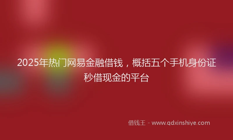 2025年热门网易金融借钱，概括五个手机身份证秒借现金的平台