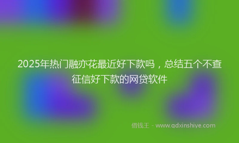 2025年热门融亦花最近好下款吗，总结五个不查征信好下款的网贷软件