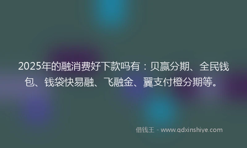 2025年的融消费好下款吗有：贝赢分期、全民钱包、钱袋快易融、飞融金、翼支付橙分期等。