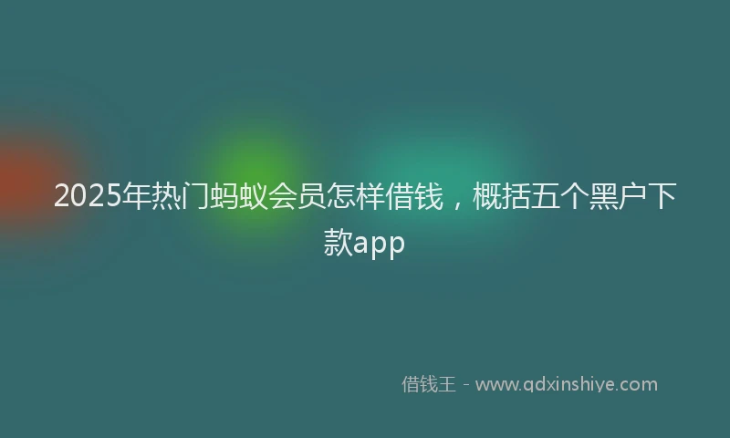 2025年热门蚂蚁会员怎样借钱，概括五个黑户下款app