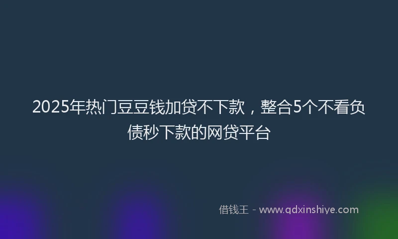 2025年热门豆豆钱加贷不下款，整合5个不看负债秒下款的网贷平台