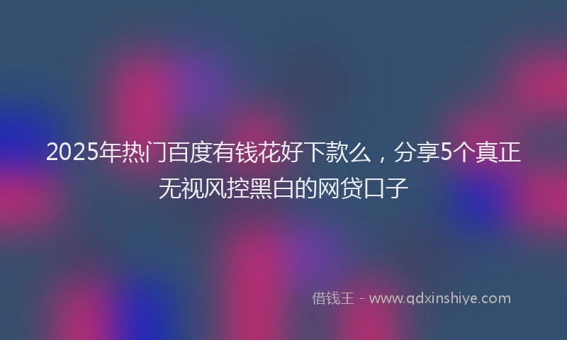 2025年热门百度有钱花好下款么，分享5个真正无视风控黑白的网贷口子