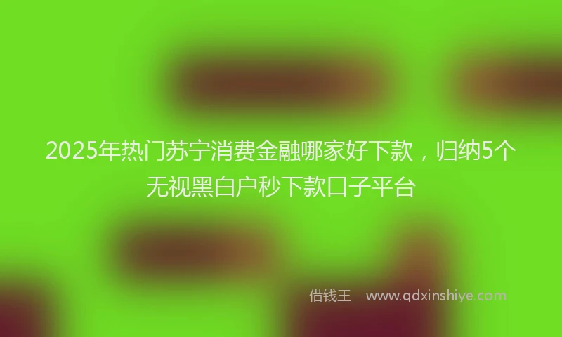 2025年热门苏宁消费金融哪家好下款，归纳5个无视黑白户秒下款口子平台