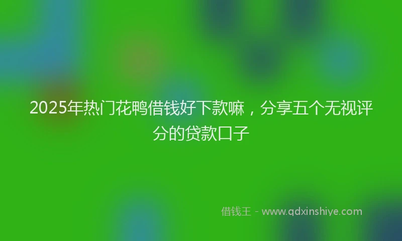 2025年热门花鸭借钱好下款嘛，分享五个无视评分的贷款口子