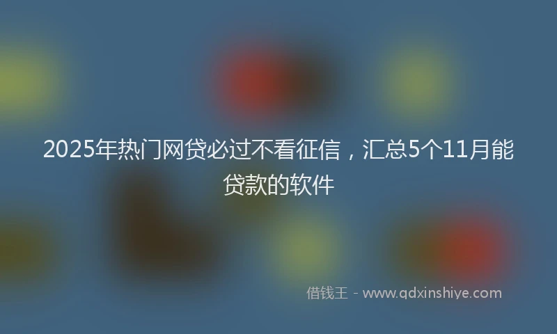 2025年热门网贷必过不看征信，汇总5个11月能贷款的软件