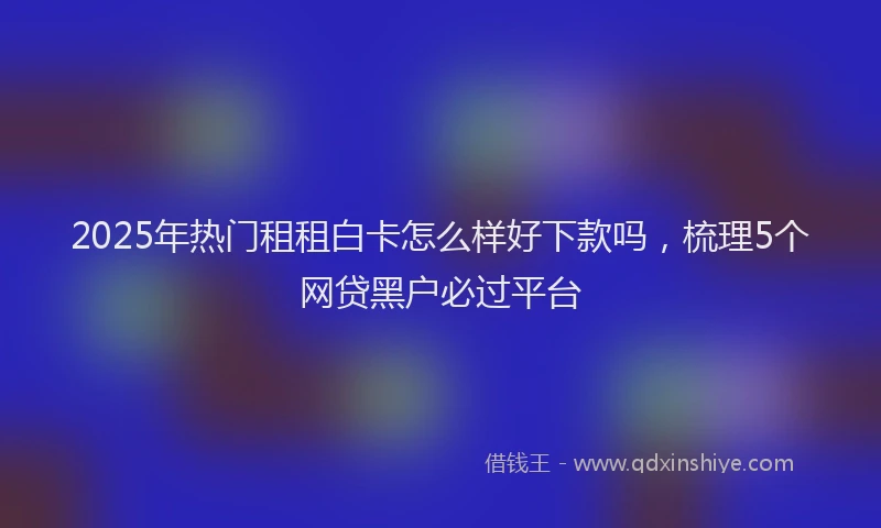 2025年热门租租白卡怎么样好下款吗，梳理5个网贷黑户必过平台