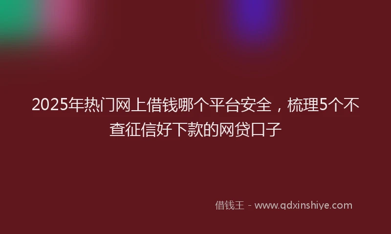 2025年热门网上借钱哪个平台安全，梳理5个不查征信好下款的网贷口子
