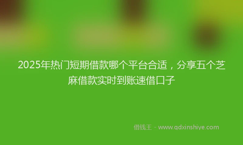 2025年热门短期借款哪个平台合适，分享五个芝麻借款实时到账速借口子