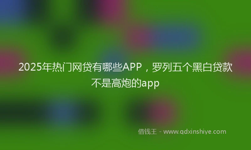 2025年热门网贷有哪些APP，罗列五个黑白贷款不是高炮的app