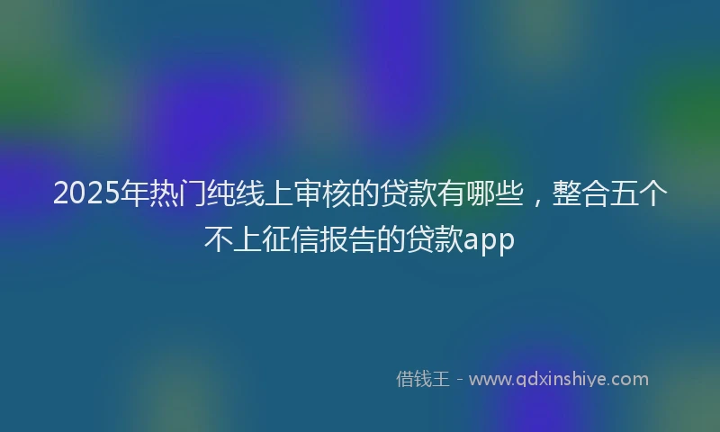 2025年热门纯线上审核的贷款有哪些，整合五个不上征信报告的贷款app