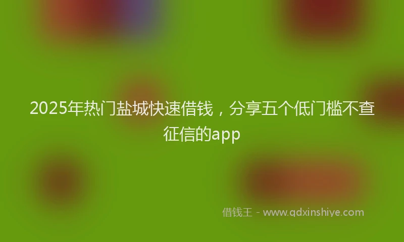 2025年热门盐城快速借钱，分享五个低门槛不查征信的app