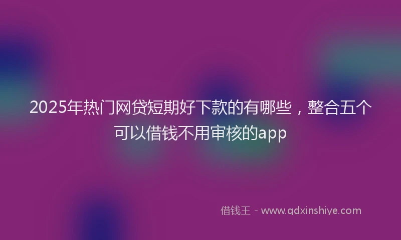 2025年热门网贷短期好下款的有哪些，整合五个可以借钱不用审核的app