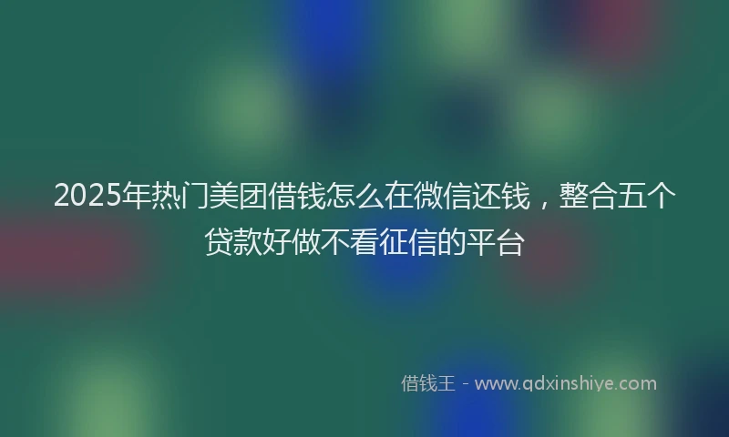 2025年热门美团借钱怎么在微信还钱，整合五个贷款好做不看征信的平台