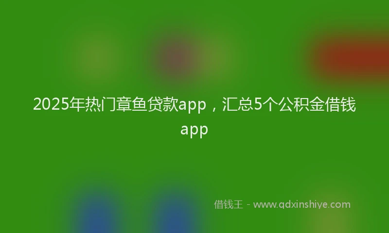 2025年热门章鱼贷款app，汇总5个公积金借钱app