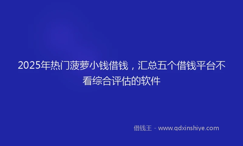 2025年热门菠萝小钱借钱，汇总五个借钱平台不看综合评估的软件
