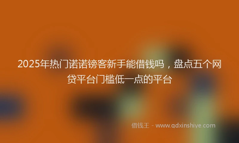 2025年热门诺诺镑客新手能借钱吗，盘点五个网贷平台门槛低一点的平台