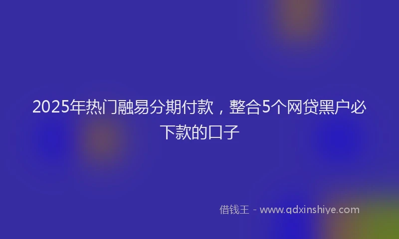 2025年热门融易分期付款，整合5个网贷黑户必下款的口子