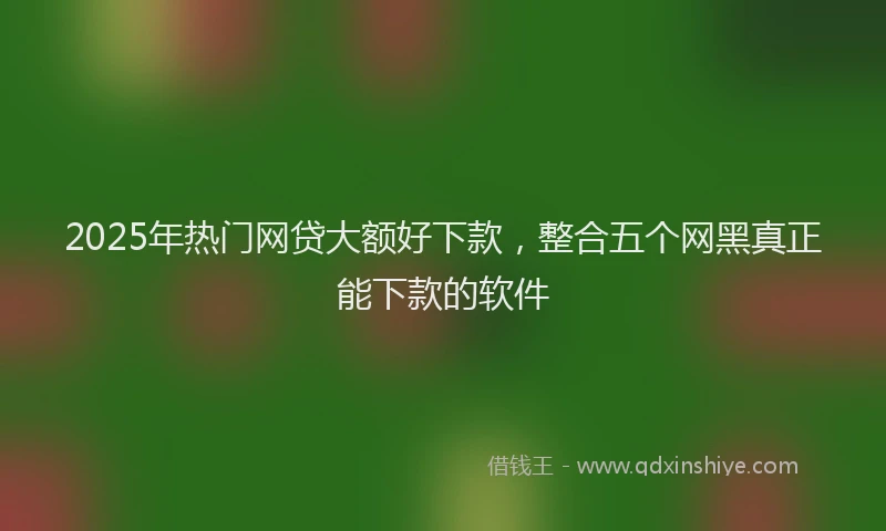 2025年热门网贷大额好下款，整合五个网黑真正能下款的软件