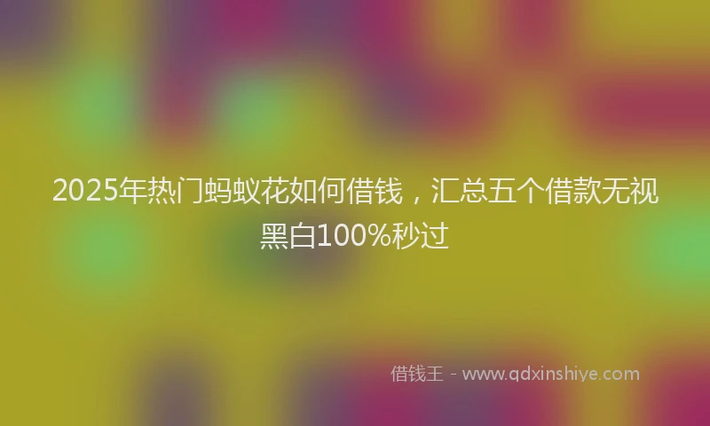 2025年热门蚂蚁花如何借钱，汇总五个借款无视黑白100%秒过