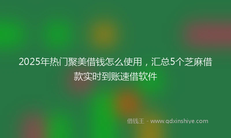 2025年热门聚美借钱怎么使用，汇总5个芝麻借款实时到账速借软件