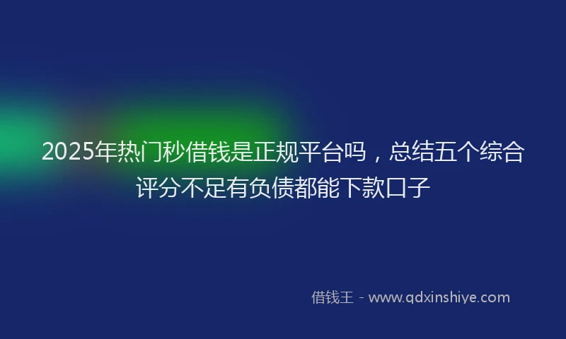 2025年热门秒借钱是正规平台吗，总结五个综合评分不足有负债都能下款口子