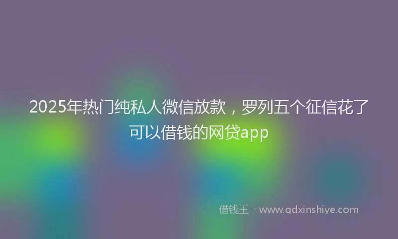 2025年热门纯私人微信放款，罗列五个征信花了可以借钱的网贷app