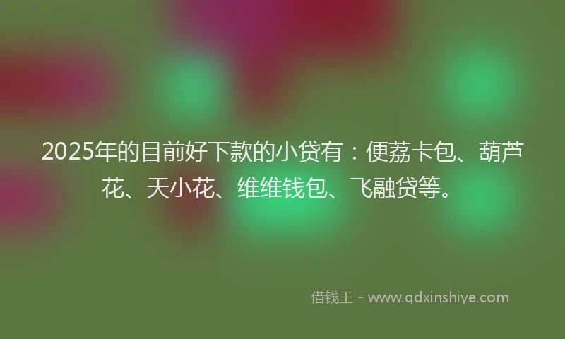 2025年的目前好下款的小贷有:便荔卡包、葫芦花、天小花、维维钱包、飞融贷等。