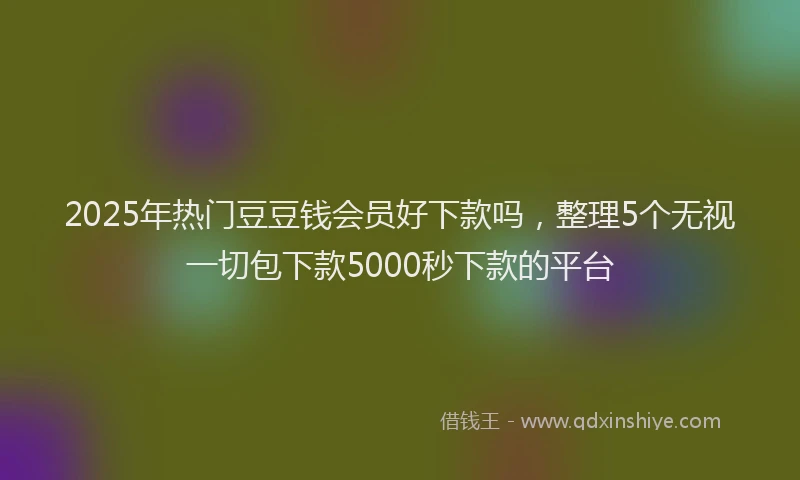 2025年热门豆豆钱会员好下款吗，整理5个无视一切包下款5000秒下款的平台