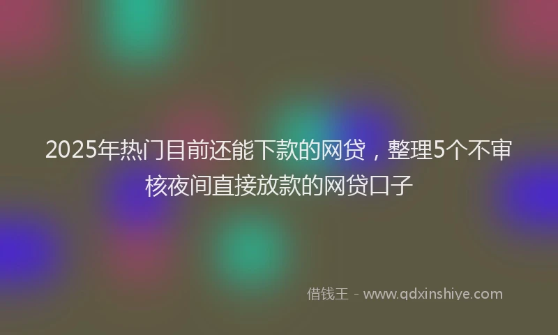 2025年热门目前还能下款的网贷，整理5个不审核夜间直接放款的网贷口子