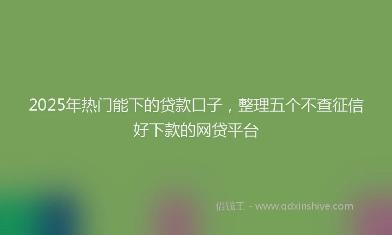 2025年热门能下的贷款口子，整理五个不查征信好下款的网贷平台