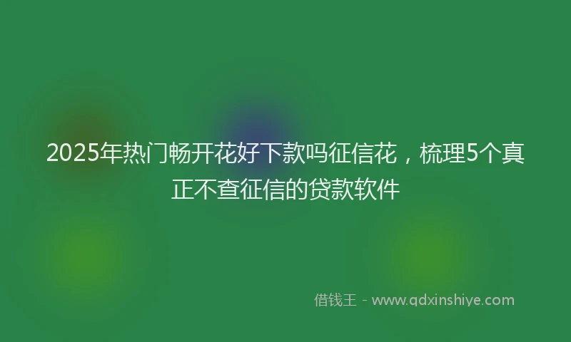 2025年热门畅开花好下款吗征信花，梳理5个真正不查征信的贷款软件