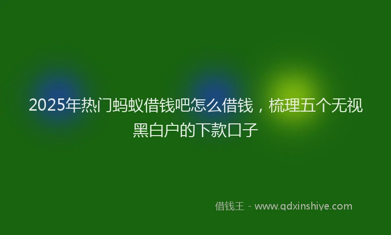 2025年热门蚂蚁借钱吧怎么借钱，梳理五个无视黑白户的下款口子