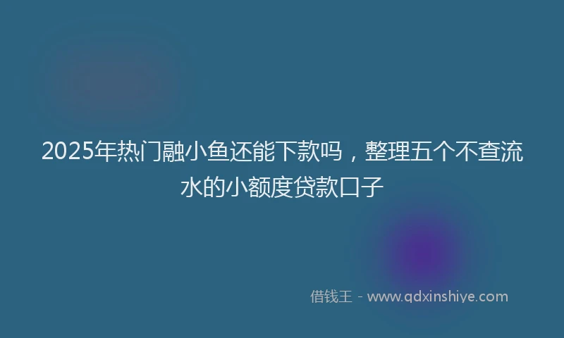 2025年热门融小鱼还能下款吗，整理五个不查流水的小额度贷款口子