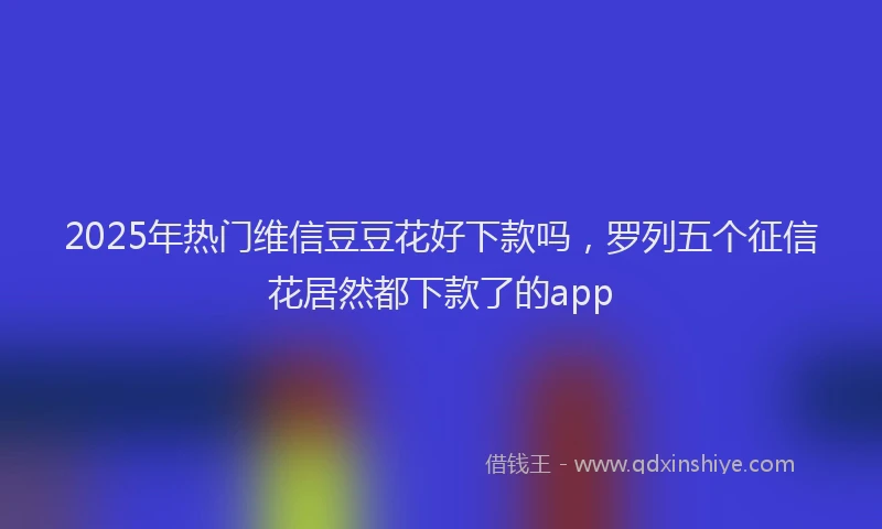 2025年热门维信豆豆花好下款吗，罗列五个征信花居然都下款了的app