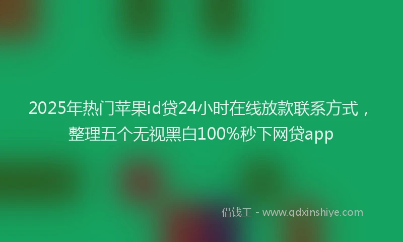 2025年热门苹果id贷24小时在线放款联系方式，整理五个无视黑白100%秒下网贷app
