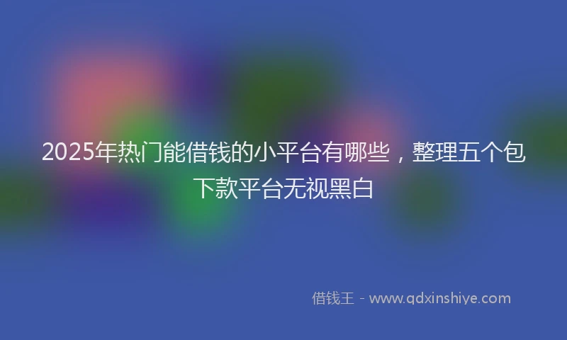 2025年热门能借钱的小平台有哪些，整理五个包下款平台无视黑白
