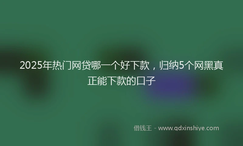 2025年热门网贷哪一个好下款，归纳5个网黑真正能下款的口子
