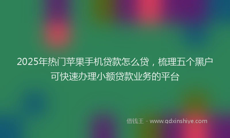 2025年热门苹果手机贷款怎么贷，梳理五个黑户可快速办理小额贷款业务的平台