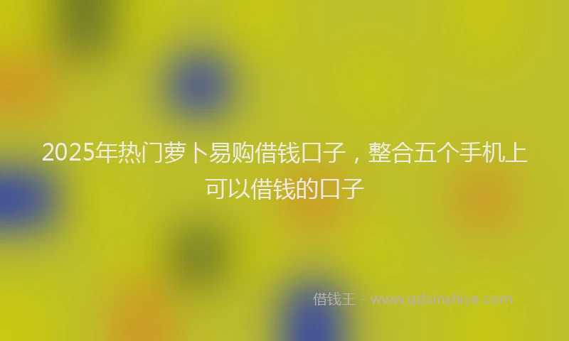 2025年热门萝卜易购借钱口子，整合五个手机上可以借钱的口子