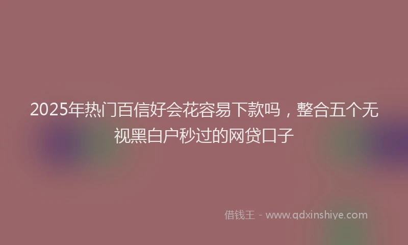 2025年热门百信好会花容易下款吗，整合五个无视黑白户秒过的网贷口子