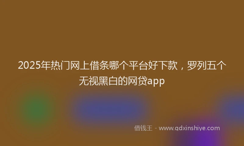 2025年热门网上借条哪个平台好下款，罗列五个无视黑白的网贷app