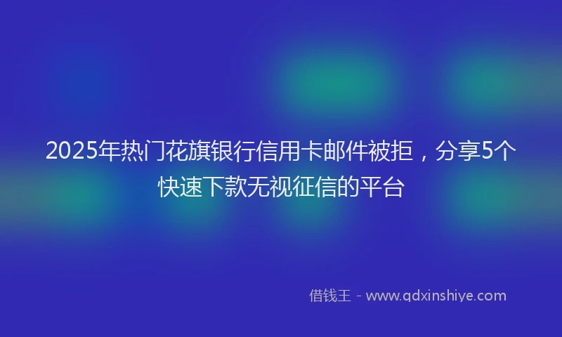2025年热门花旗银行信用卡邮件被拒，分享5个快速下款无视征信的平台