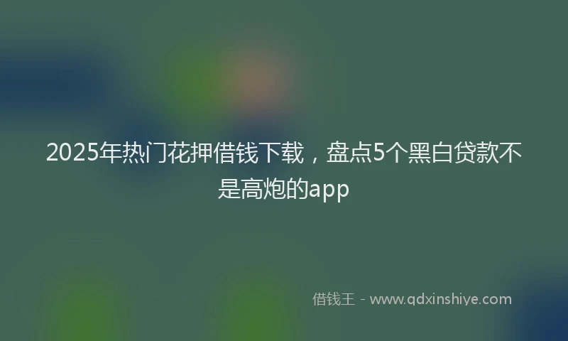 2025年热门花押借钱下载，盘点5个黑白贷款不是高炮的app