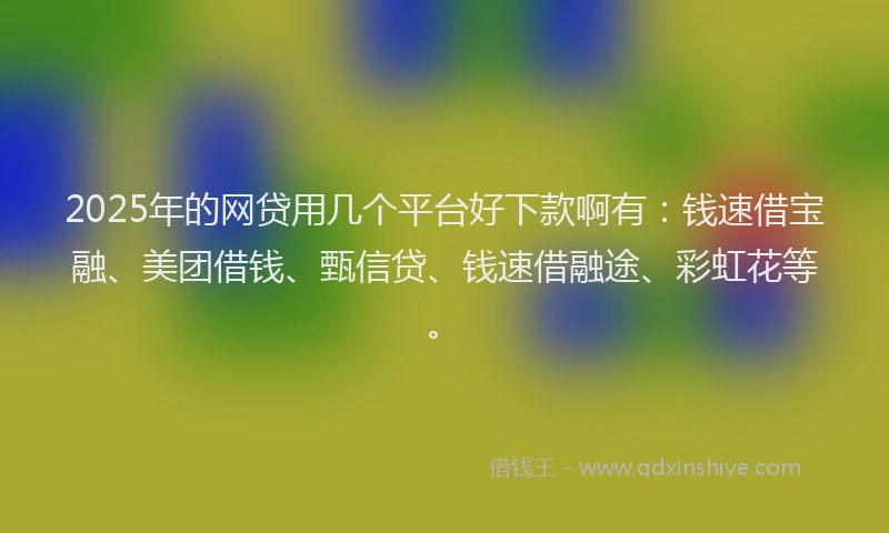 2025年的网贷用几个平台好下款啊有：钱速借宝融、美团借钱、甄信贷、钱速借融途、彩虹花等。