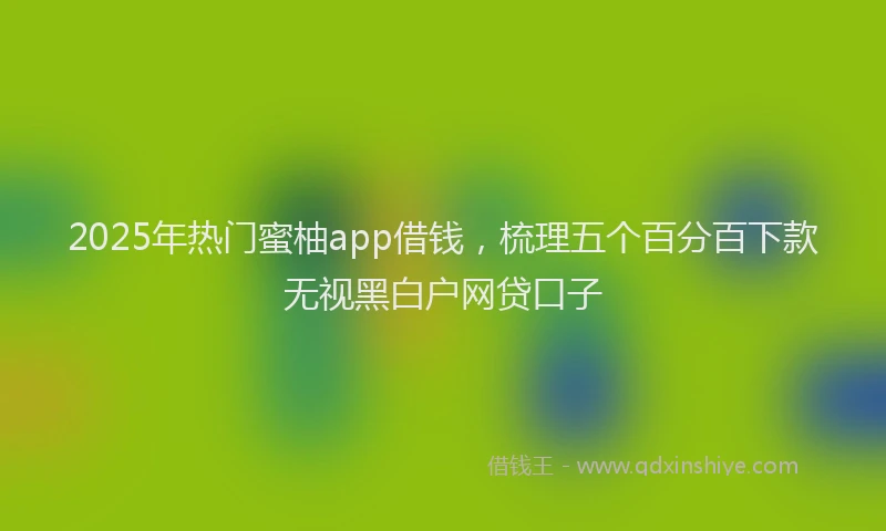 2025年热门蜜柚app借钱，梳理五个百分百下款无视黑白户网贷口子