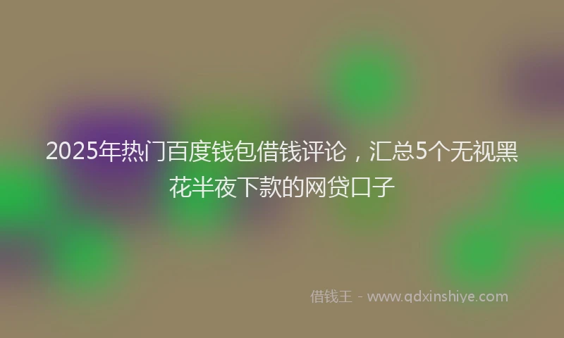 2025年热门百度钱包借钱评论，汇总5个无视黑花半夜下款的网贷口子