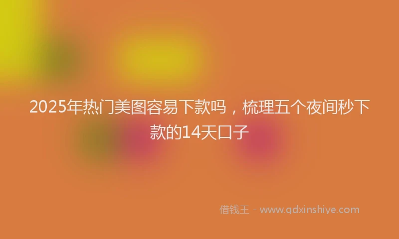 2025年热门美图容易下款吗，梳理五个夜间秒下款的14天口子