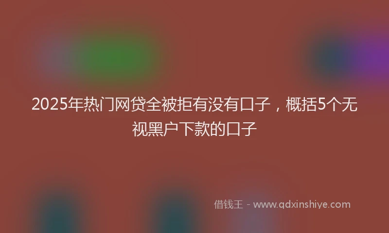 2025年热门网贷全被拒有没有口子，概括5个无视黑户下款的口子