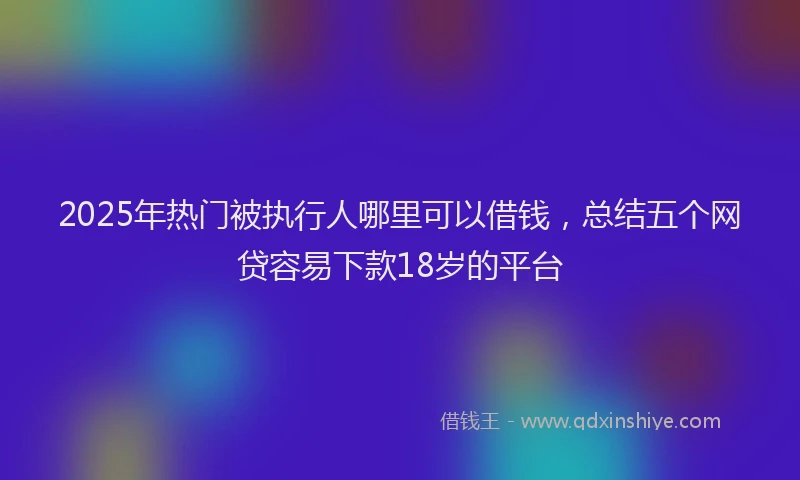 2025年热门被执行人哪里可以借钱，总结五个网贷容易下款18岁的平台