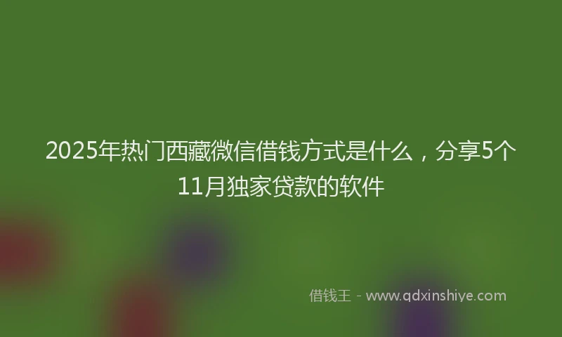 2025年热门西藏微信借钱方式是什么，分享5个11月独家贷款的软件